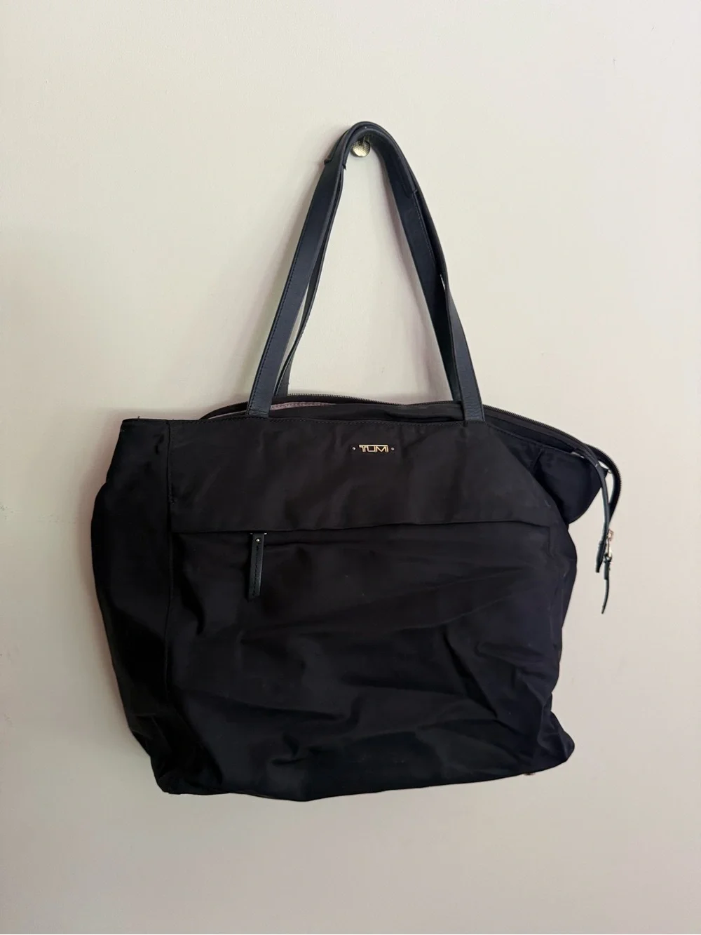 Tumi Everyday Black Tote Bag with Gold Accent